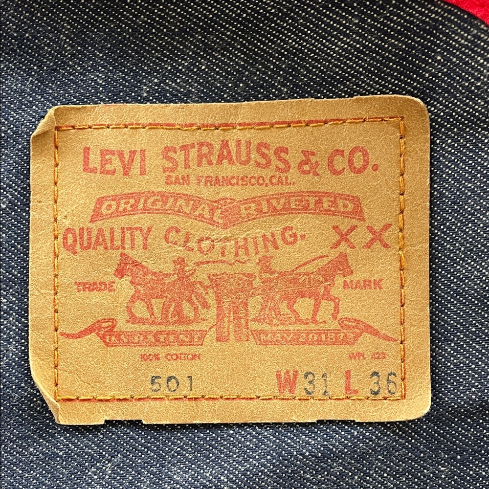 LEVIS 501 Denim Placemats with Pocket 1970s Vintage Set Of 2 RARE - Picture 5 of 17